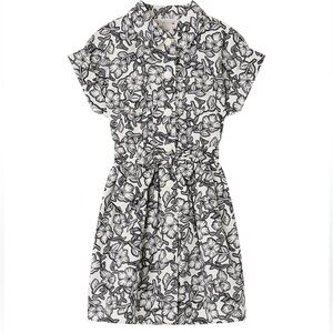 Bonpoint Black and White Floral Short Sleeve Dress